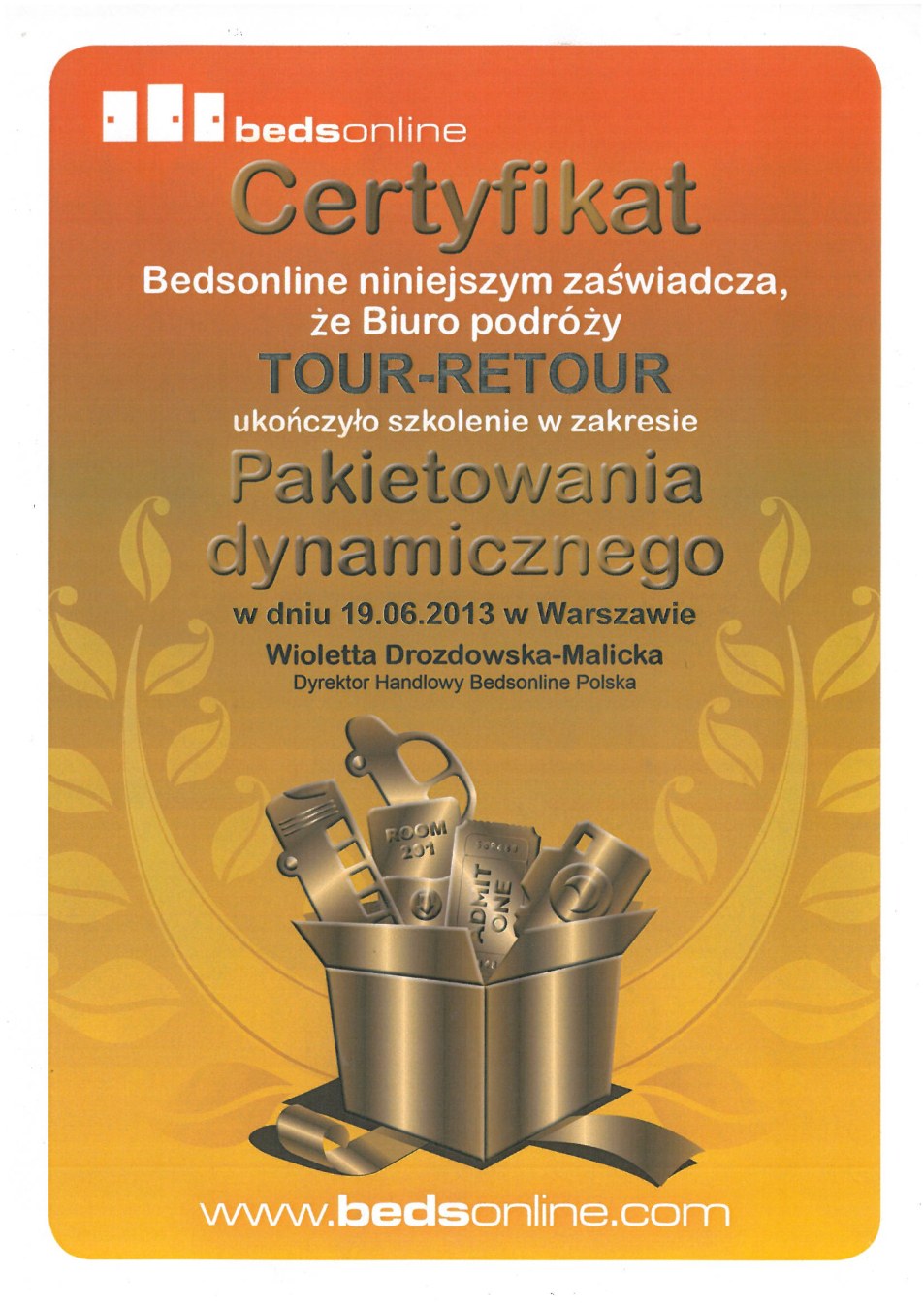 Bedsonline — pakietowanie dynamiczne — Biuro podróży Tour-Retour