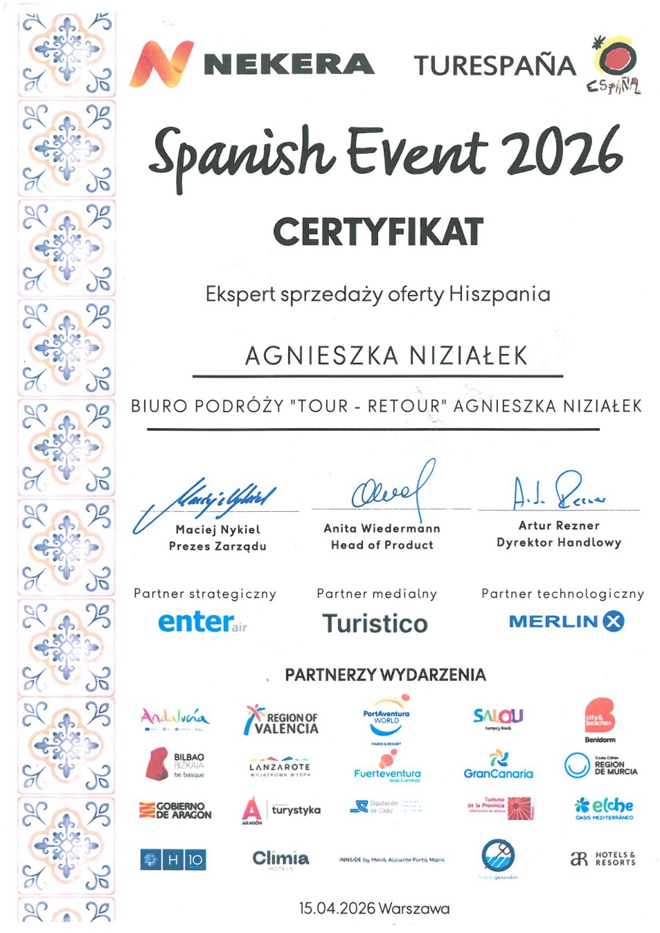 NEKERA / Turespaña — ekspert sprzedaży oferty Hiszpania — Agnieszka Niziałek